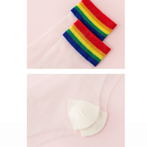 Rainbow Pride Transparent Socks, NEW - Picture 2 of 6